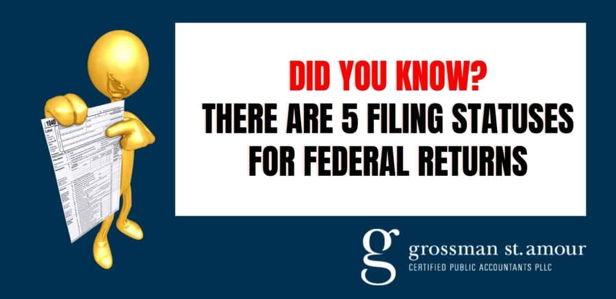 Did You Know There are 5 Filing Statuses for Federal Tax Returns